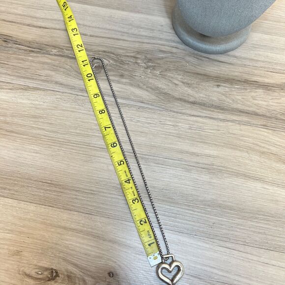 Brighton Radiant Hearts Necklace 22" Silver Toned Chain Hollow Heart Logo - Picture 5 of 8